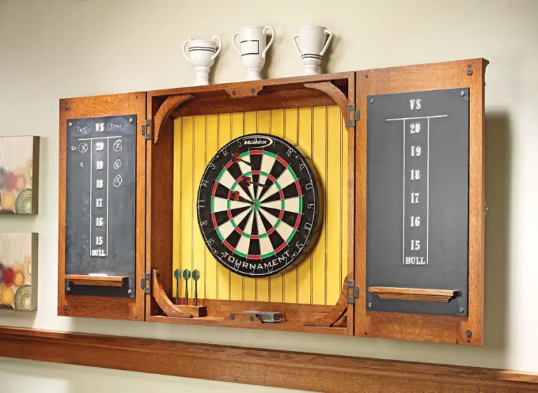 dart board in living room